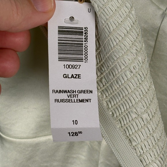 Wilfred Midi Slip Dress Light Green Satin Bustier Slit Slinky - Picture 6 of 16